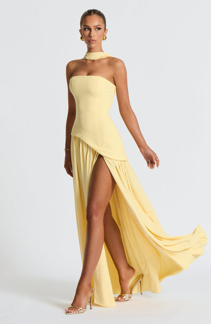 Maliyah Lemon Maxi Jurk