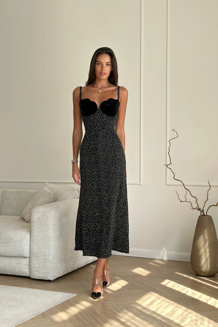 Selina Satin Slip Midi Jurk