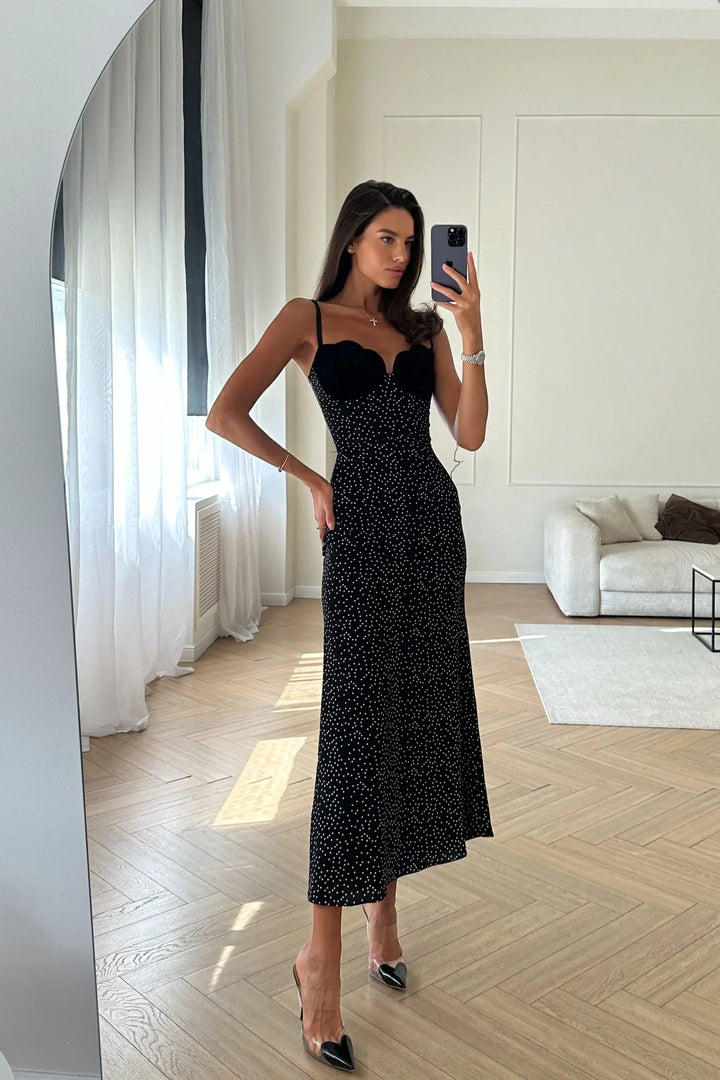 Selina Satin Slip Midi Jurk
