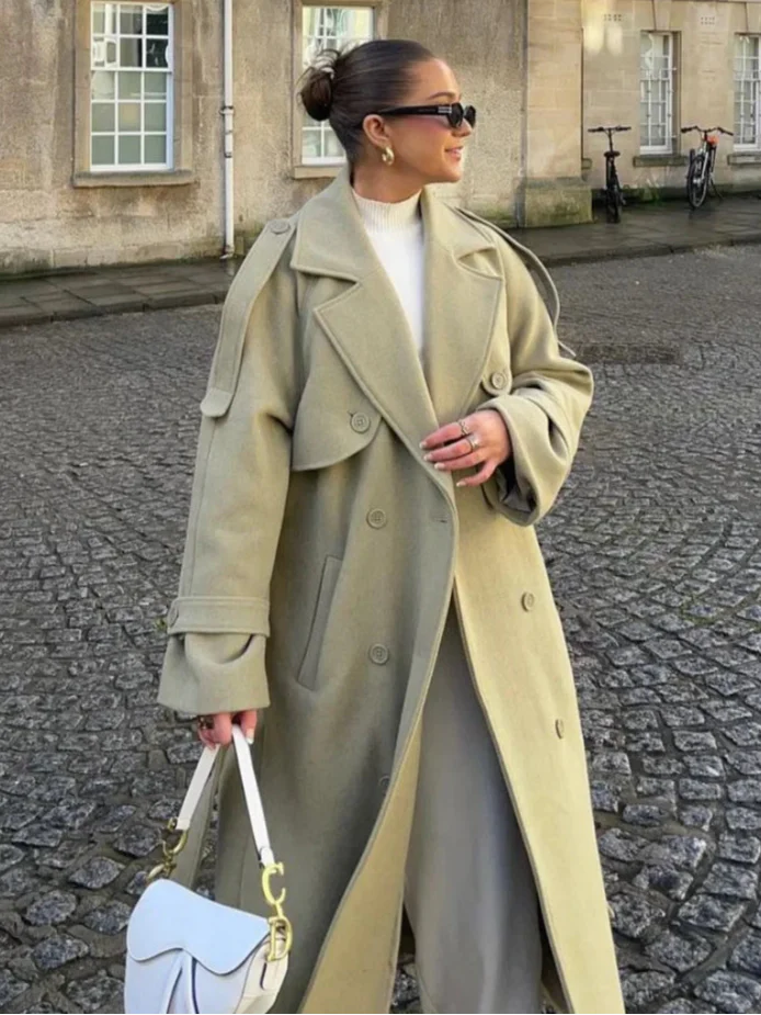 ELEGANT LONG WOOLEN COAT