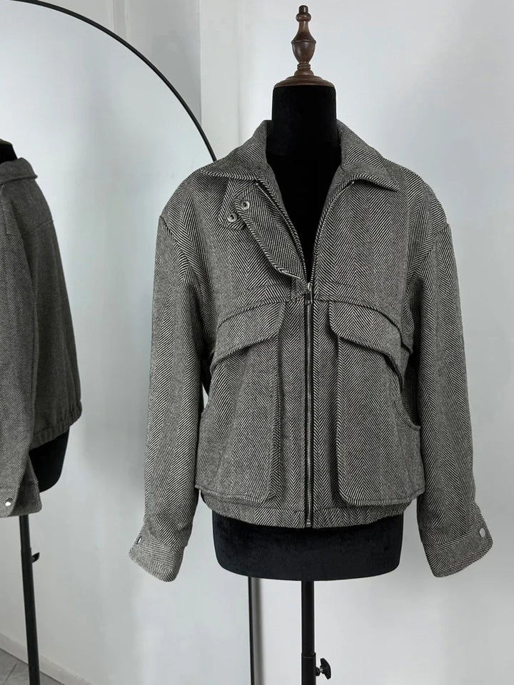 STREETWEAR ZIP-UP CROP COAT