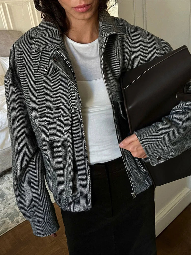 STREETWEAR ZIP-UP CROP COAT