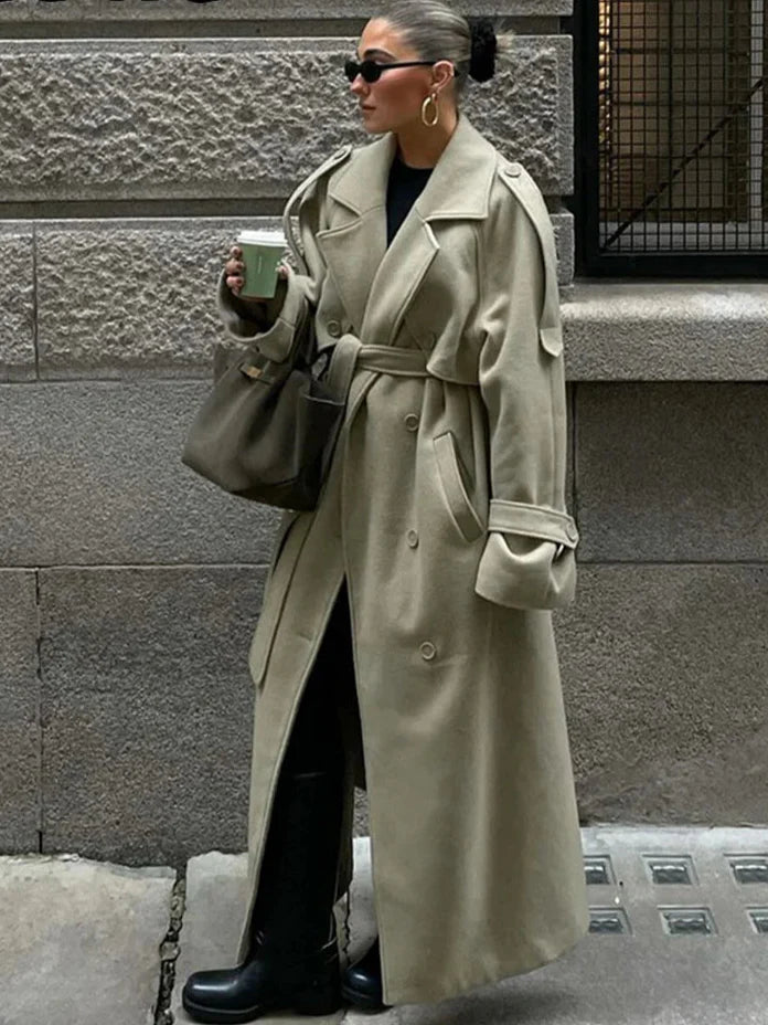 ELEGANT LONG WOOLEN COAT