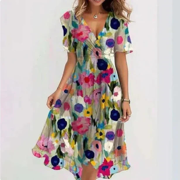 Isabella™  |  Elegante Zomerse Jurk met V-Halslijn