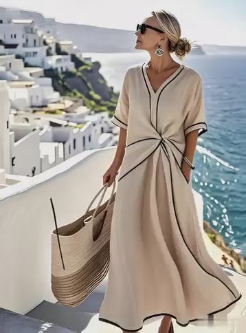 Eliosa Losse Gestreepte Jurk